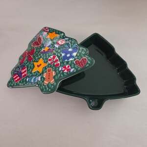Mikasa Ultra Ceram Made in Japan Christmas Tree Ceramic Candy Dish Jenny Faw
